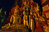 Inle Lake Myanmar. Pindaya, the famous Shwe Oo Min pagoda, a natural cave filled with thousands of gilded Buddha statues.